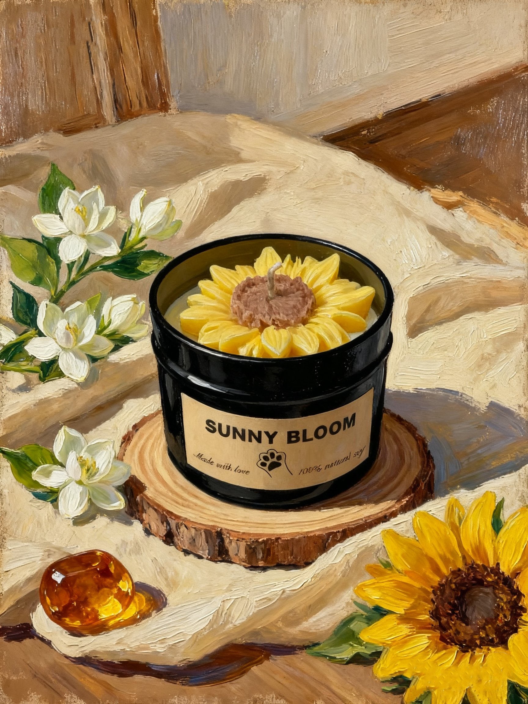 Sunny Bloom – Vela Artesanal de Cera de Soja (100g)