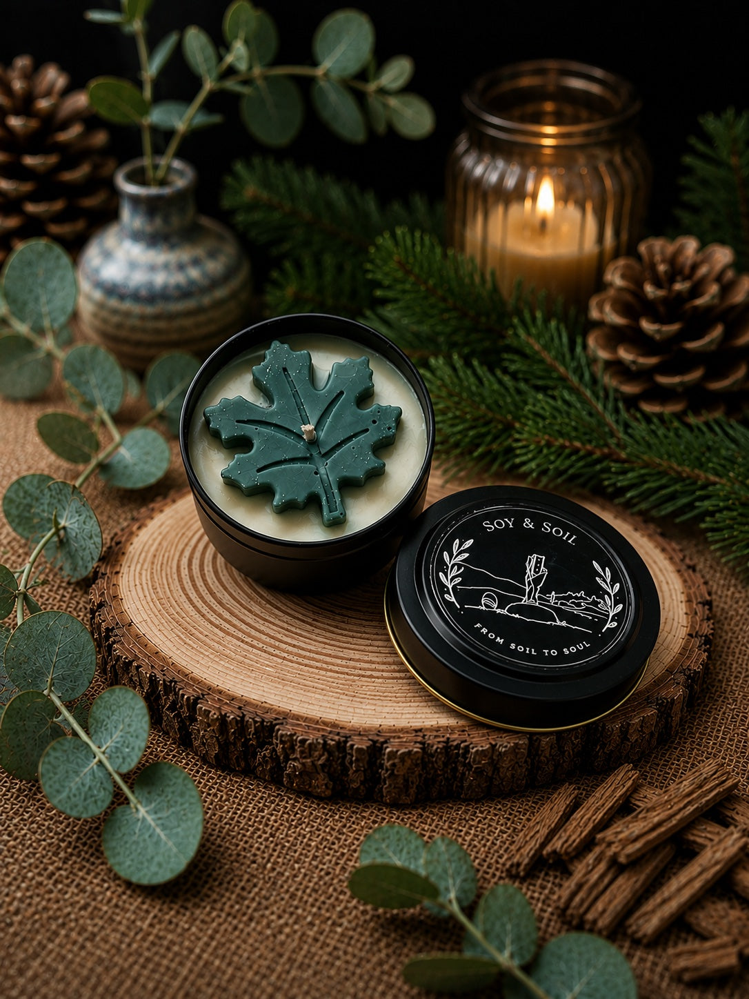 Woodland Essence – Vela Artesanal de Cera de Soja 100% Natural (100g)